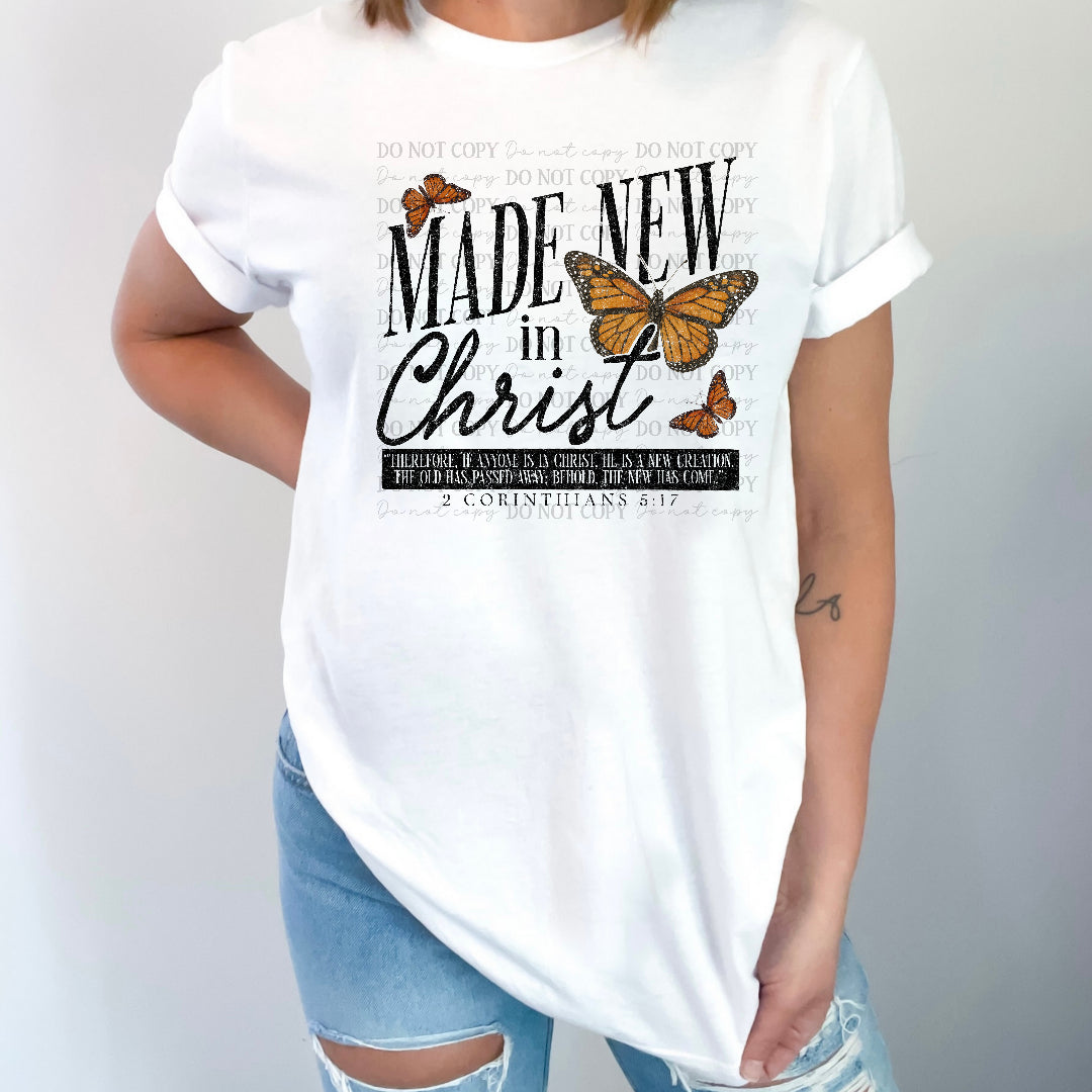 Made new in Christ butterflies (Scarlow) DTF Transfer