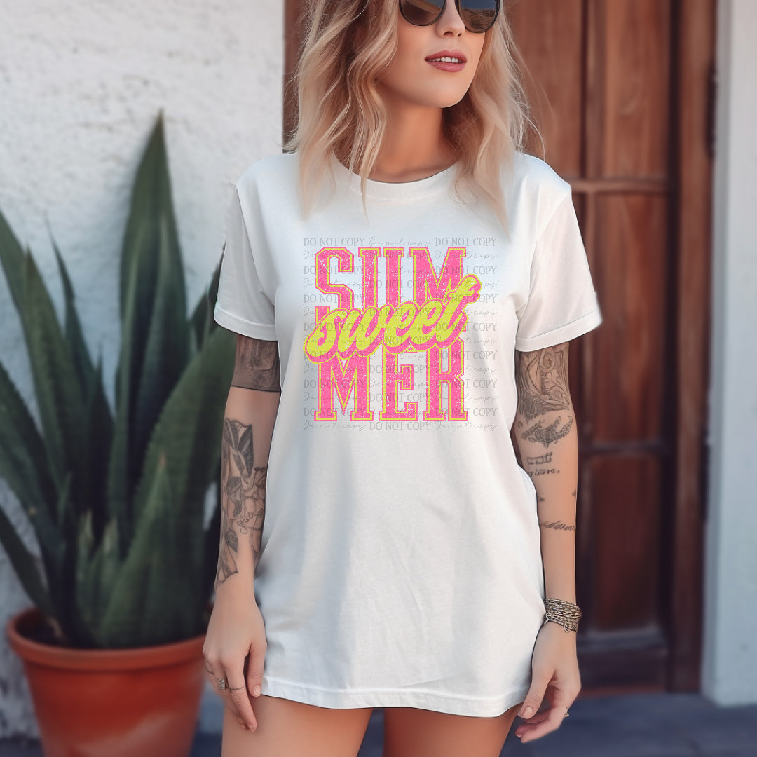 Sweet summer pink and yellow (Scarlow) DTF Transfer