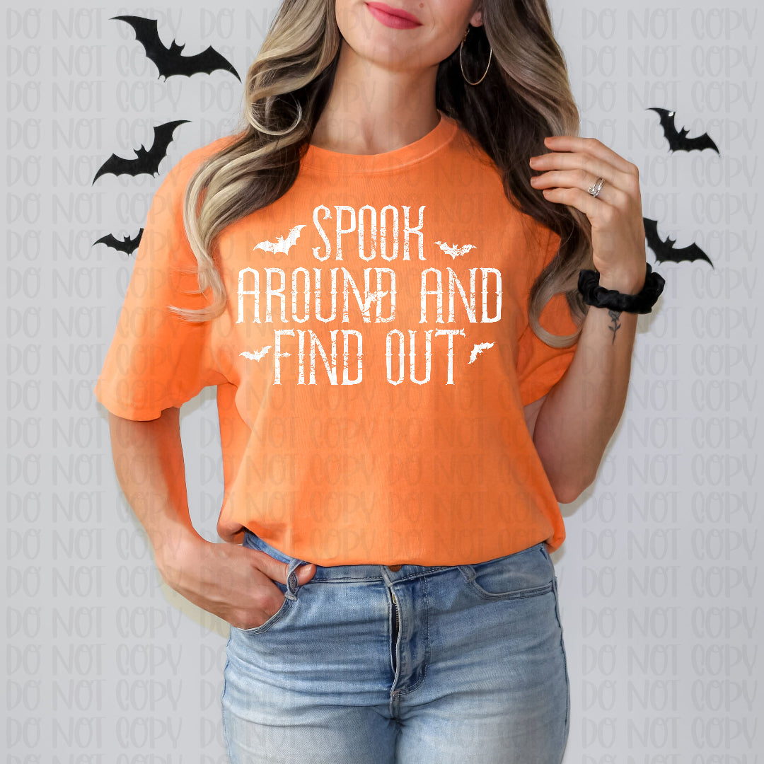 Spook around and find out white (Scarlow) DTF Transfer