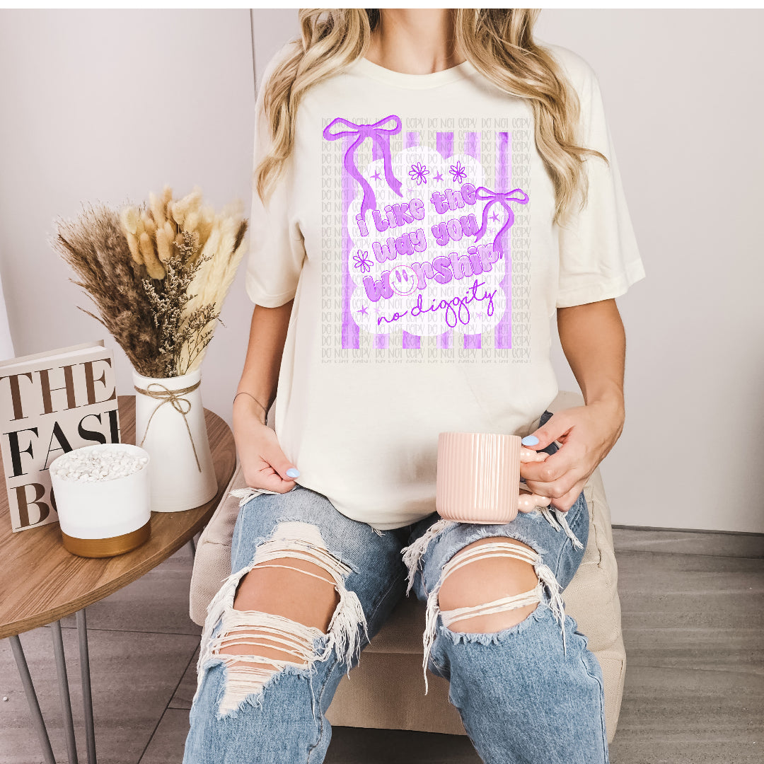 I like the way you worship purple strips (Kai) DTF Transfer