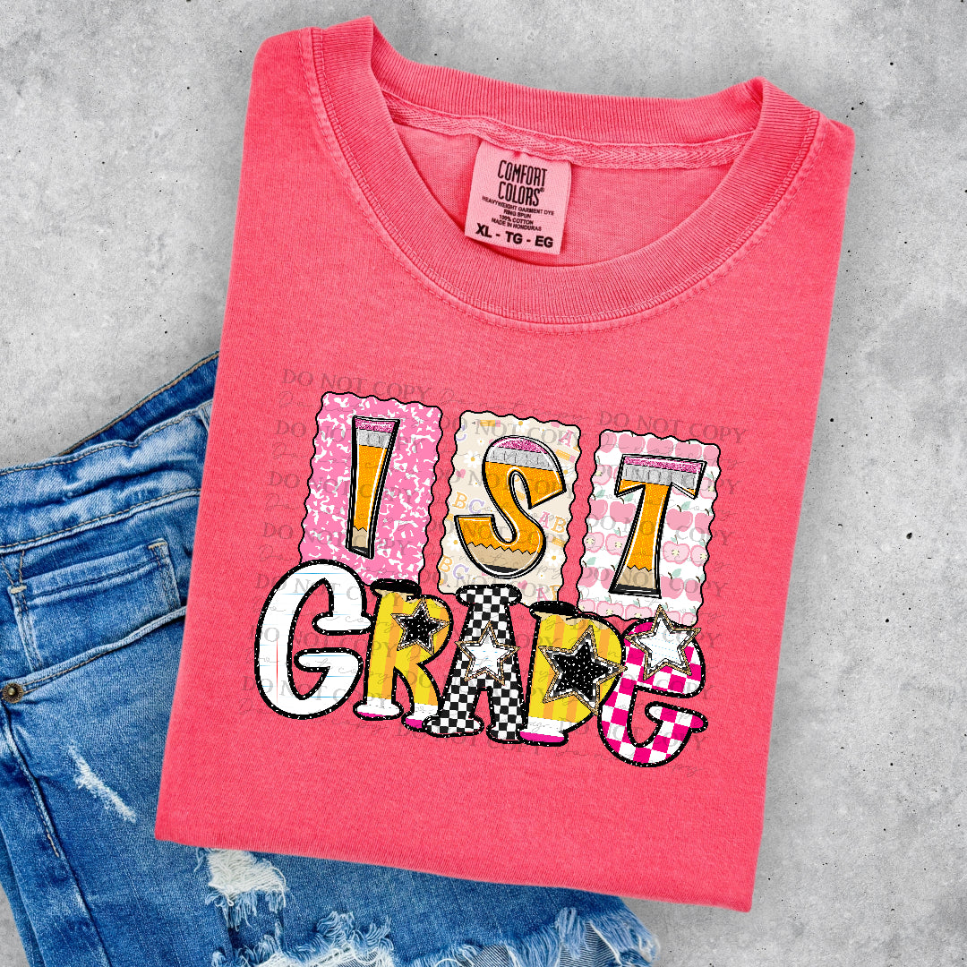 1st grade pencil frames (DKD) DTF Transfer