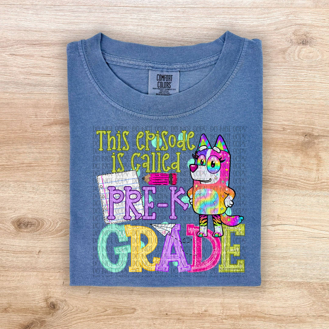 Pre K grade rainbow blue heeler (DKD) DTF Transfer