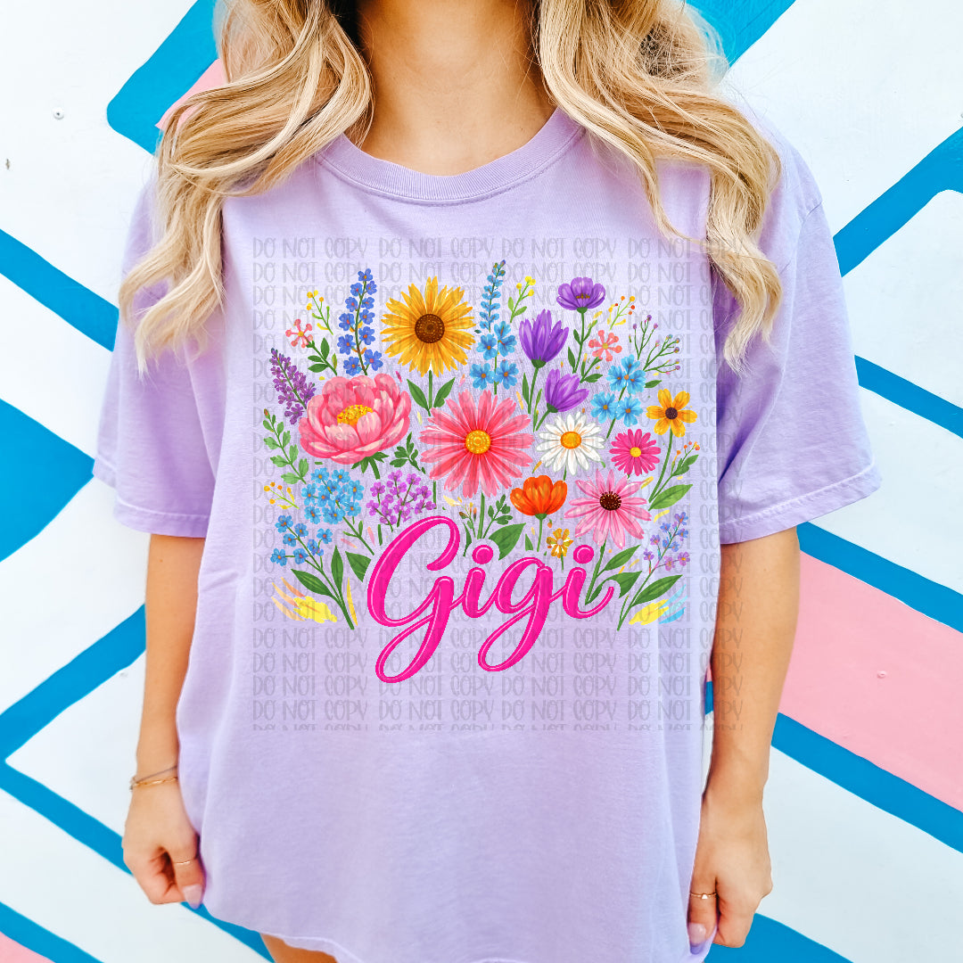 Gigi wildflowers DTF transfer