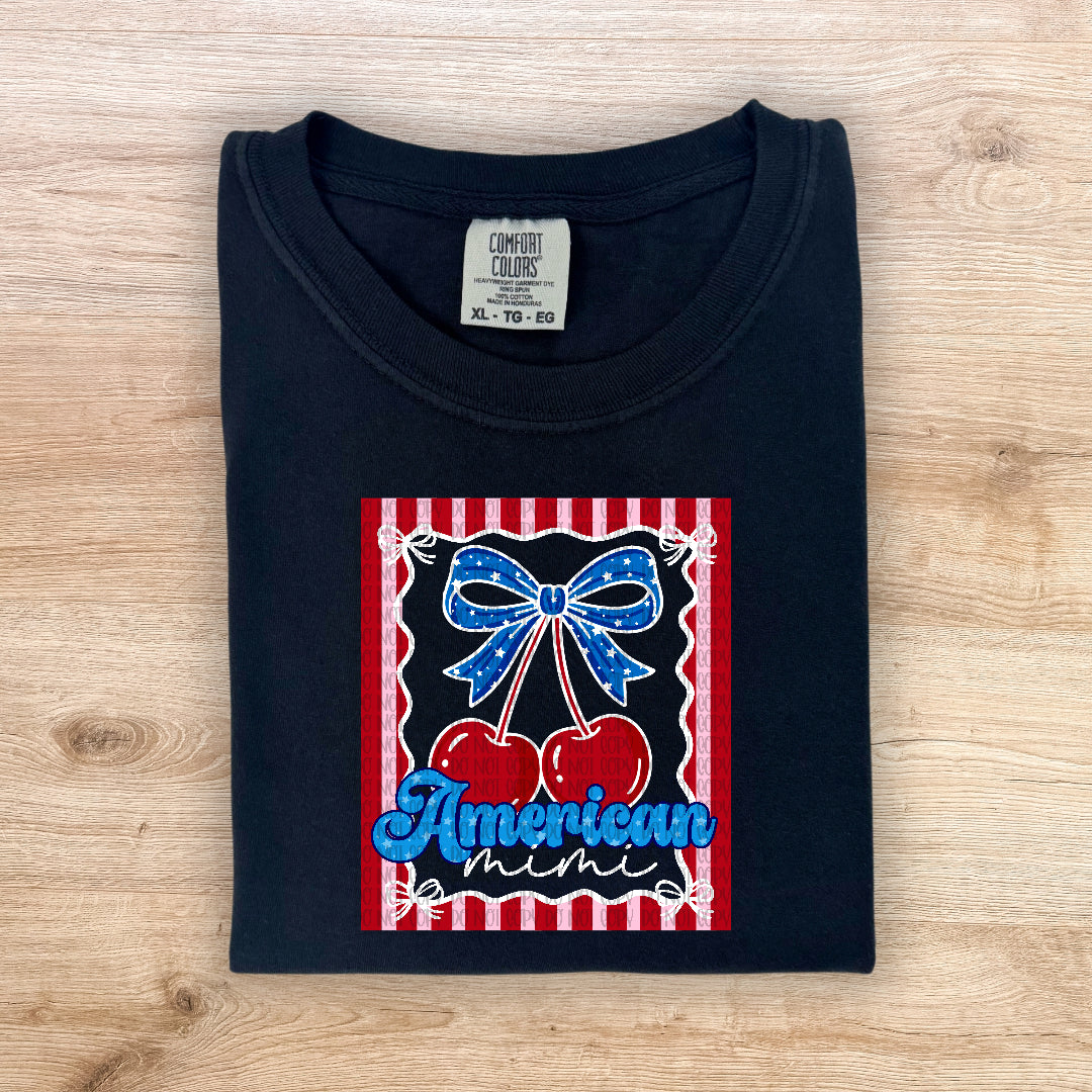 American mimi cherry striped frame (Carter) DTF Transfer