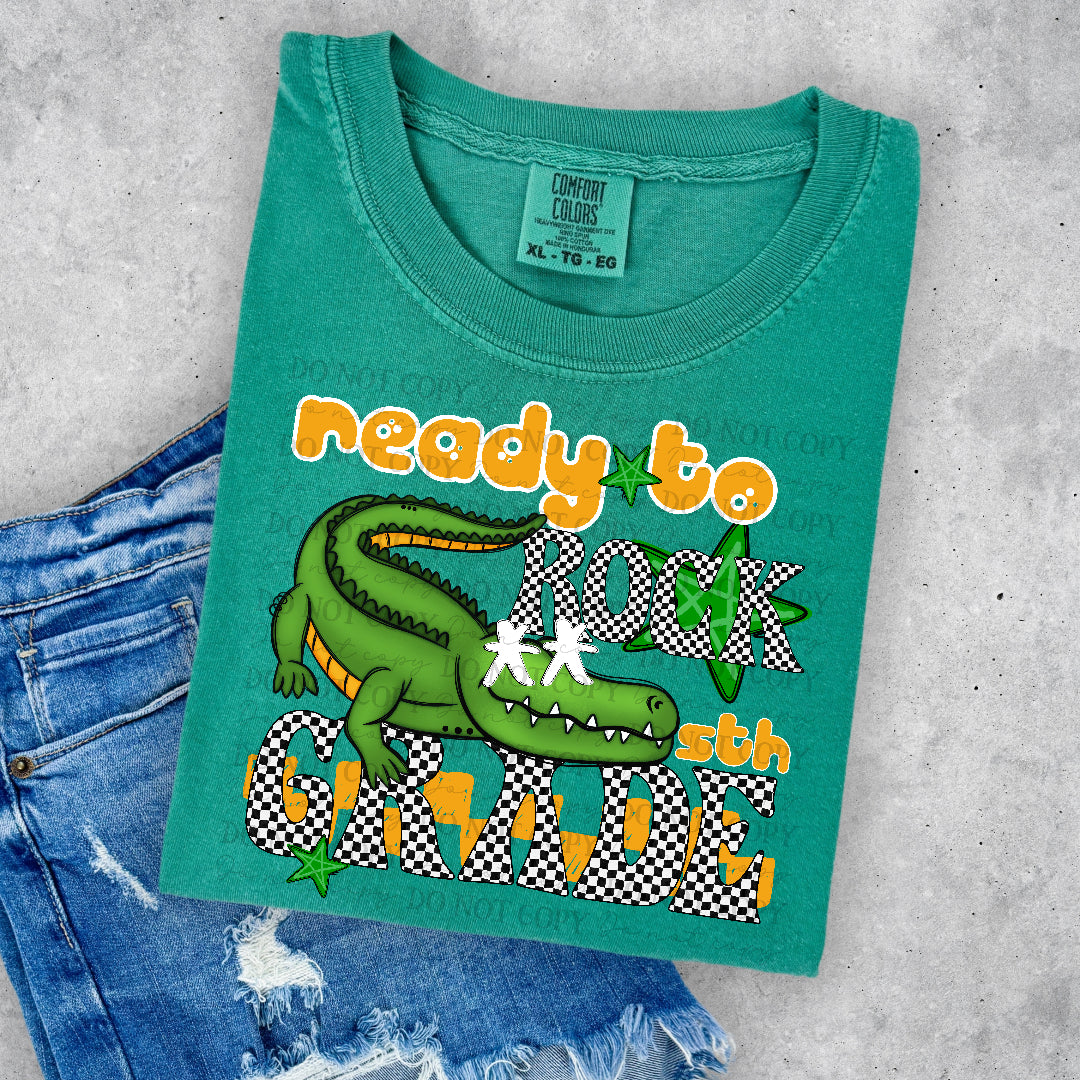 Ready to rock 5th grade yellow words (DKD) DTF Transfer
