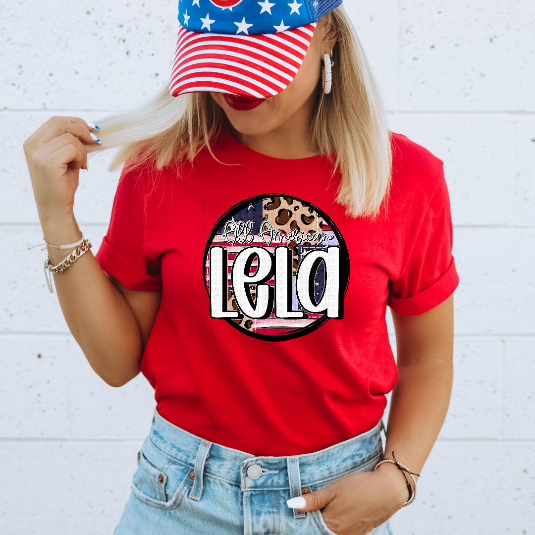 All American lela leopard circle (OHDD) DTF Transfer