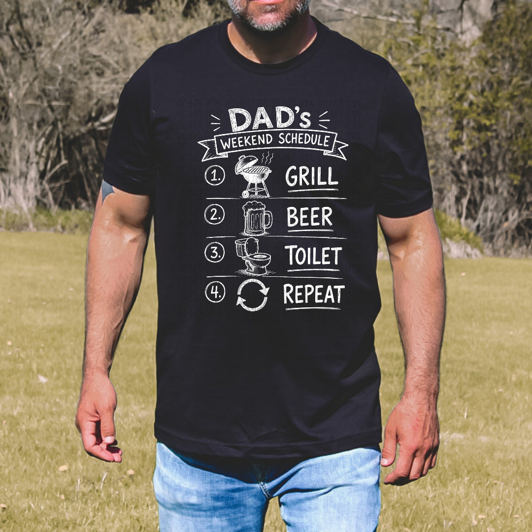 Dads weekend schedule WHITE (Crafti) DTF Transfer