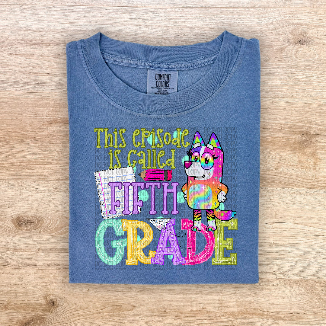 Fifth grade rainbow blue heeler (DKD) DTF Transfer
