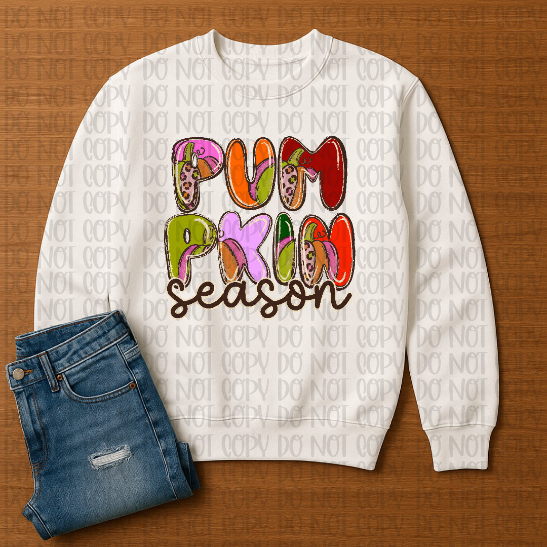 Pumpkin season stacked with leopard pumpkins  (CST) DTF Transfer
