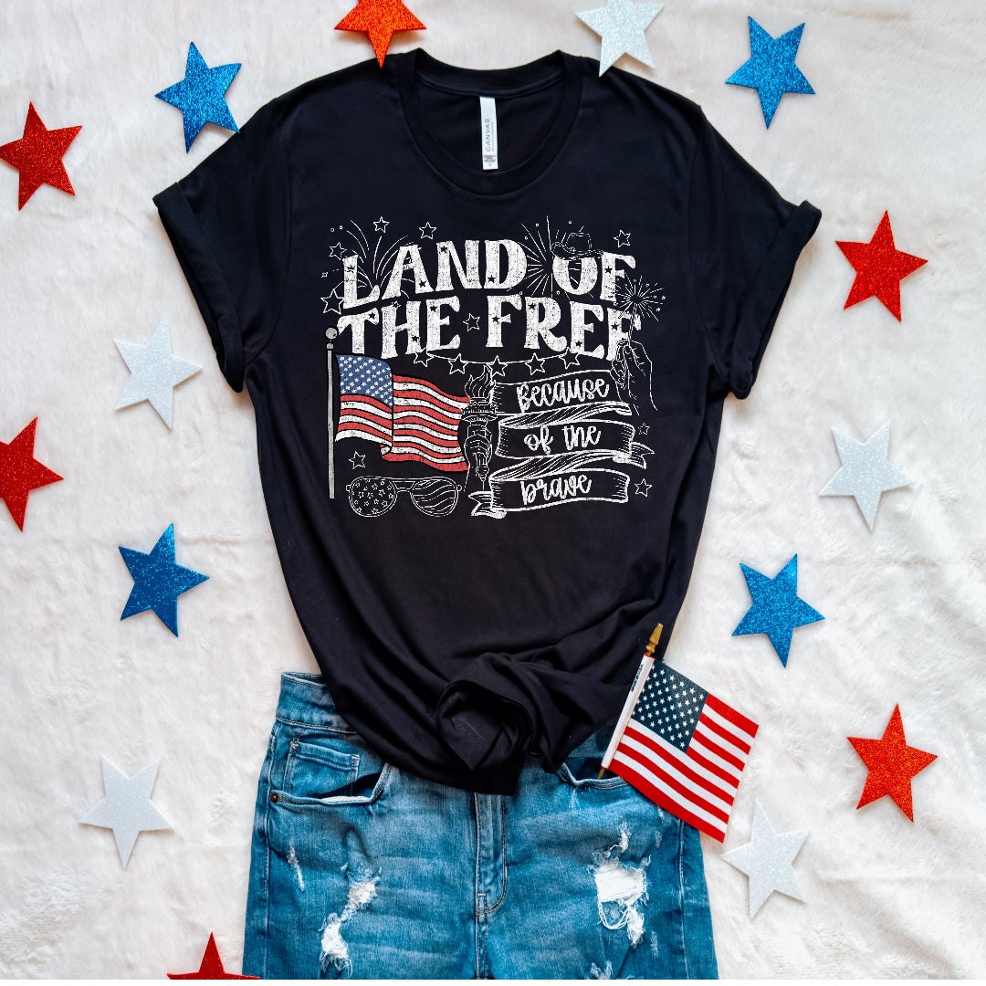 Land of the free because of the brave (WHITE) (Scarlow) DTF Transfer