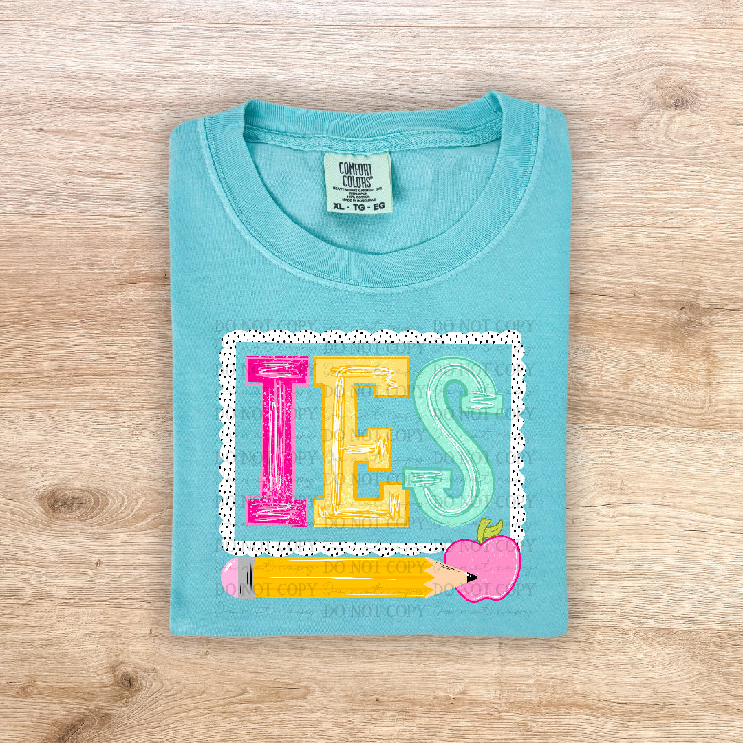 IES polka dot scalloped frame (Carter) DTF Transfer