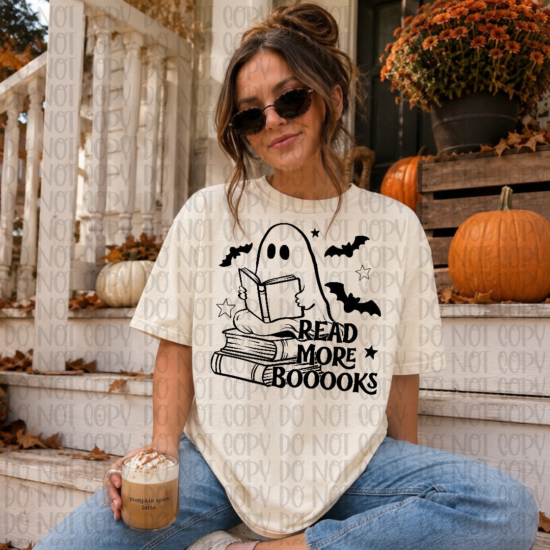 Read more book - Ghost sitting on and reading books (Scarlow) DTF Transfer