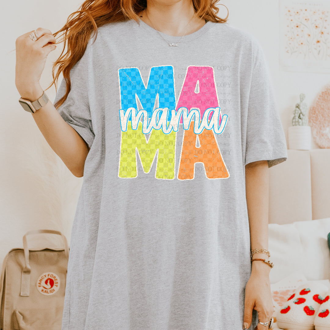 Mama neon checkered (Scarlow) DTF Transfer