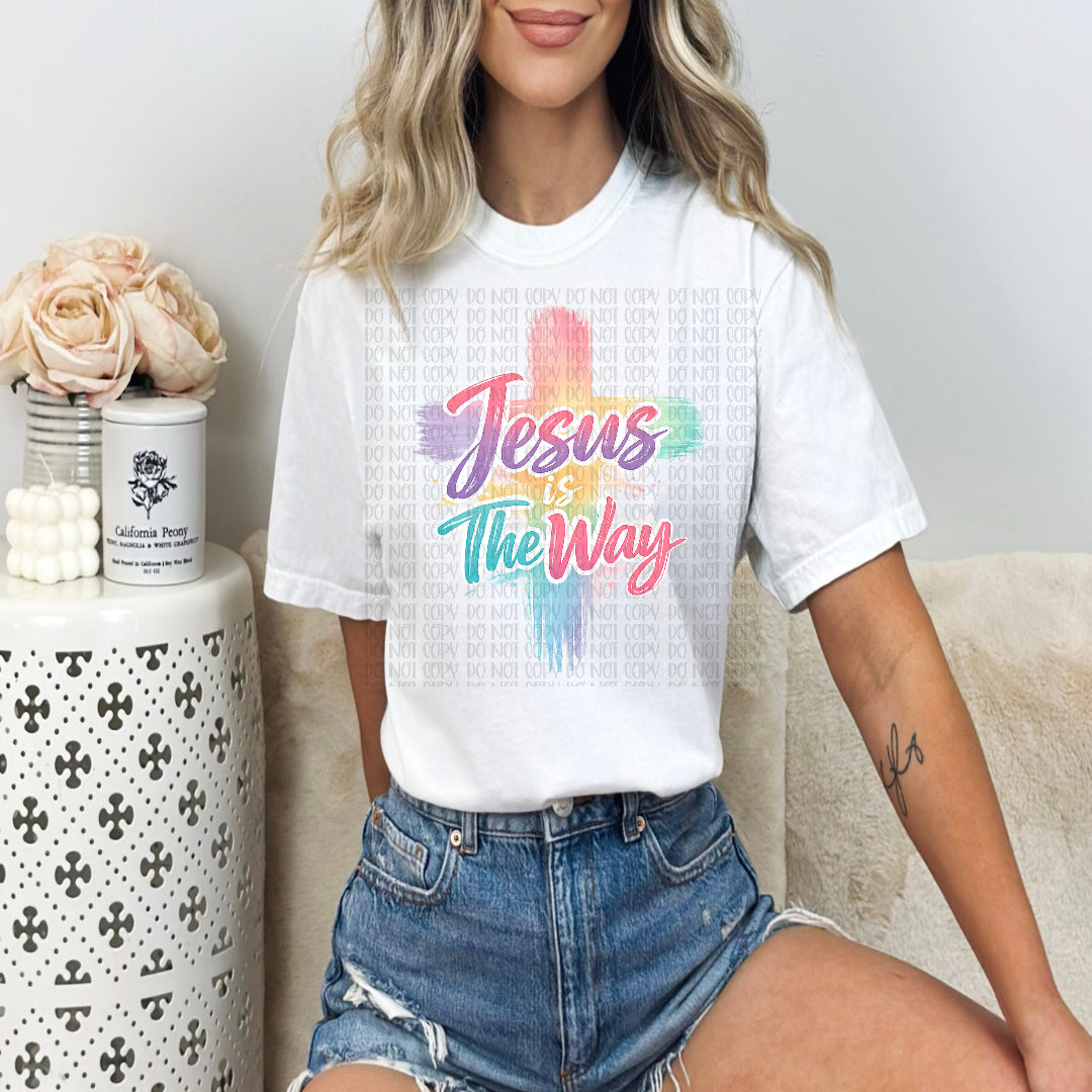 Jesus the way pastel cross (c's) DTF Transfer