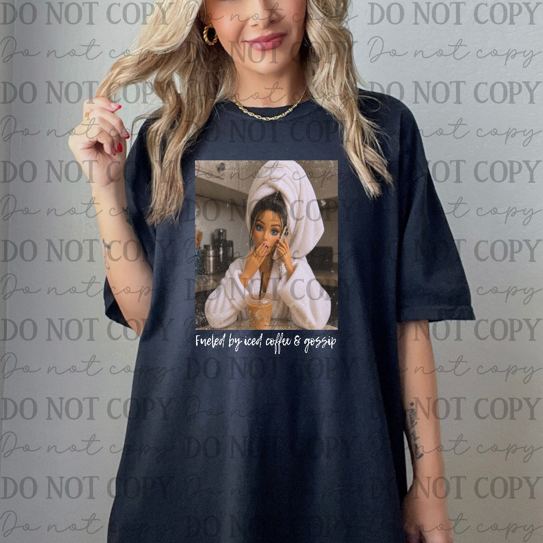Fueled by ice coffee doll (Crafti)DTF transfer