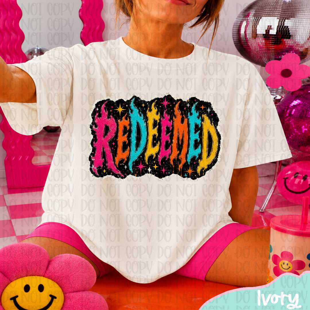 Redeemed colorful flames (Vehement) DTF Transfer