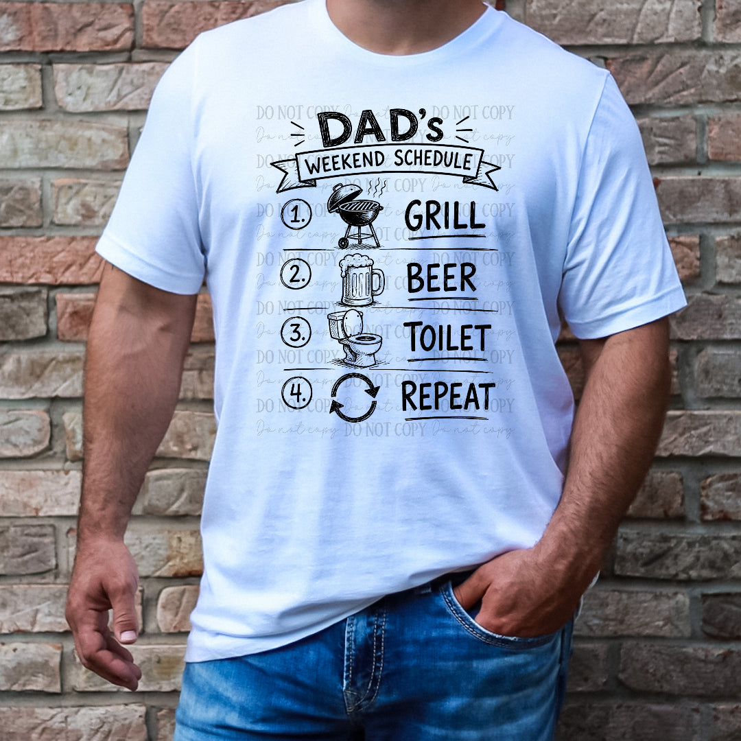 Dad's weekend schedule BLACK (Crafti) DTF Transfer