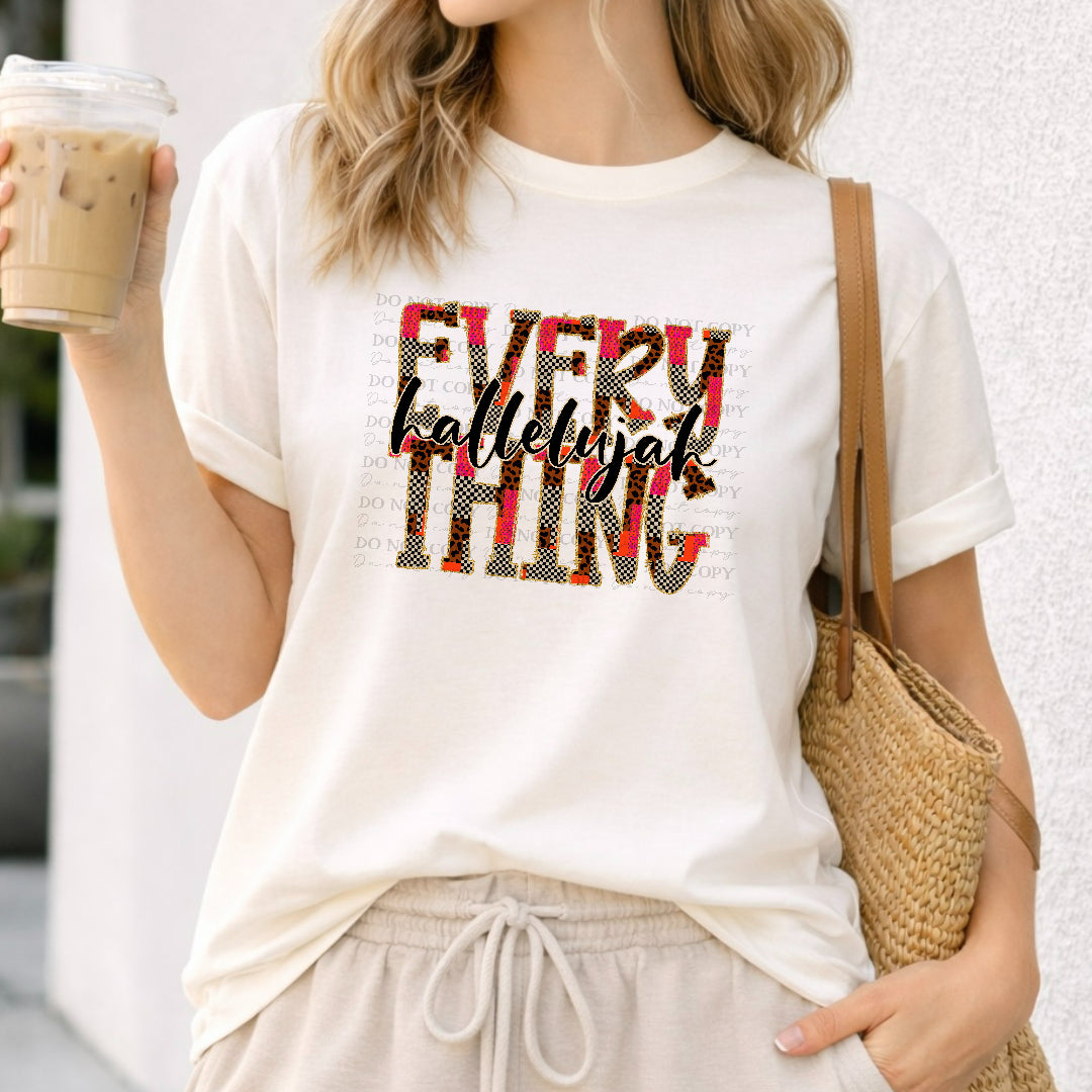 Everything hallelujah leopard and checkered filled (Vehement) DTF Transfer
