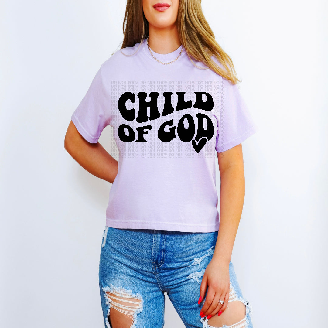 Child of God with heart BLACK SCREEN PRINT TRANSFER
