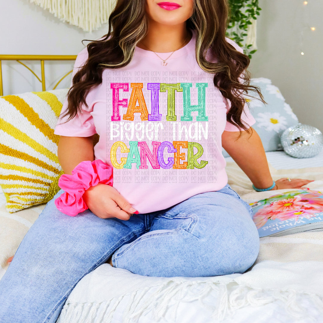 Faith bigger than anxiety with white font (Vehement) DTF Transfer