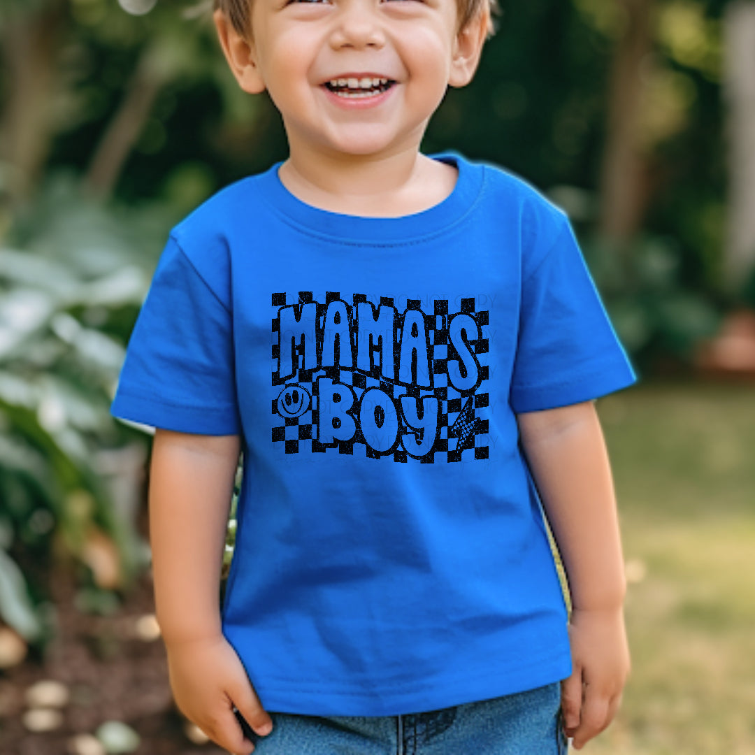 Mama's boy BLACK checkered (Scarlow) DTF Transfer