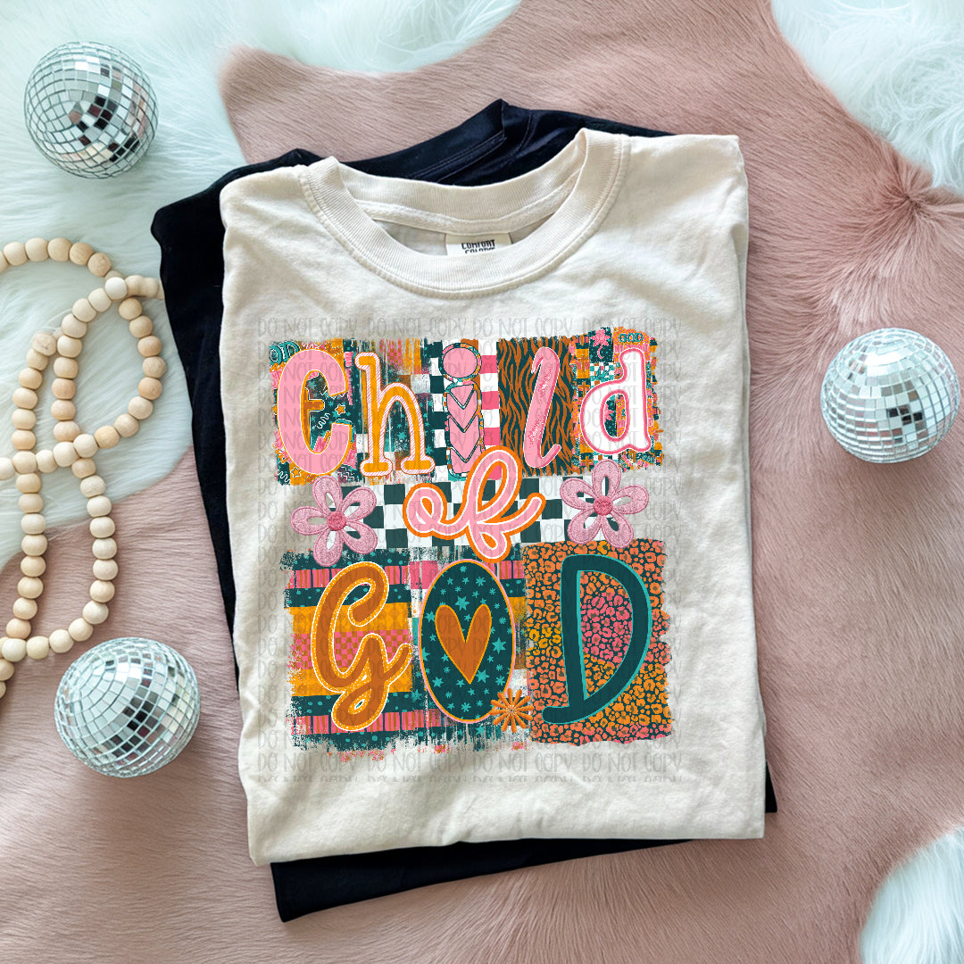 Child of god patterned blocks (Carter) DTF Transfer