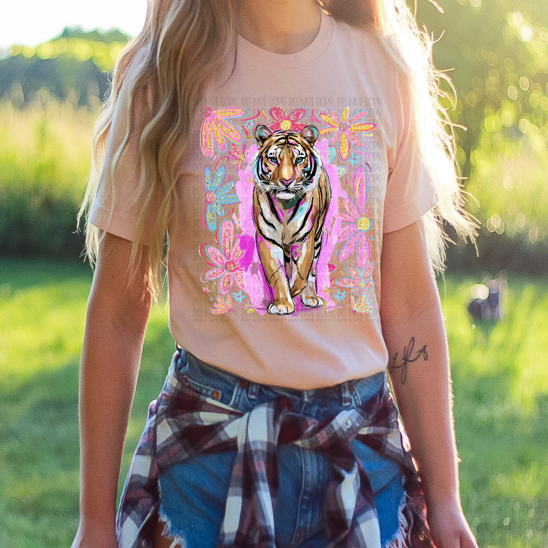 Tiger floral (SSD) DTF transfer