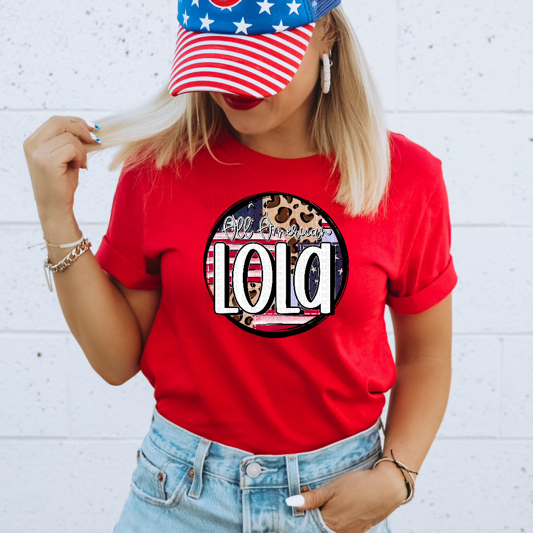 All American lola leopard circle (OHDD) DTF Transfer