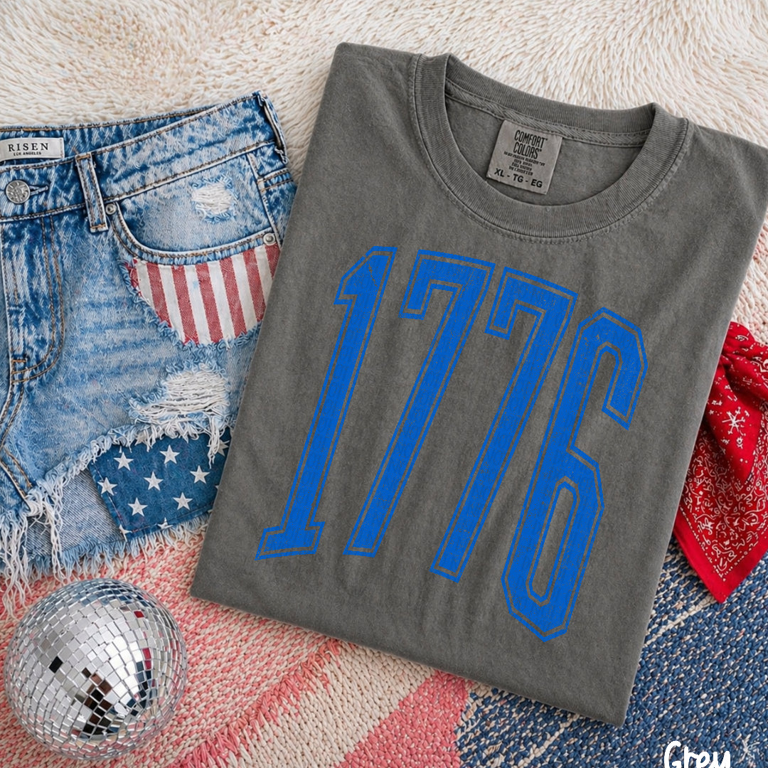 1776 varsity arched BLUE (Scarlow) DTF Transfer