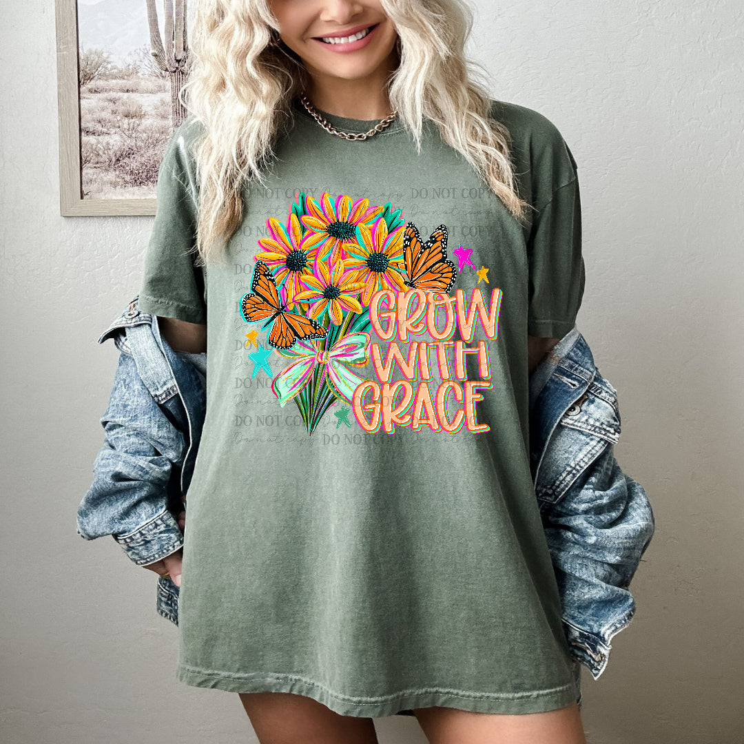 Grow with grace flowers (SSD) DTF Transfer