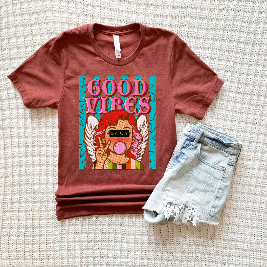 Good vibes only angel (Carter) DTF Transfer