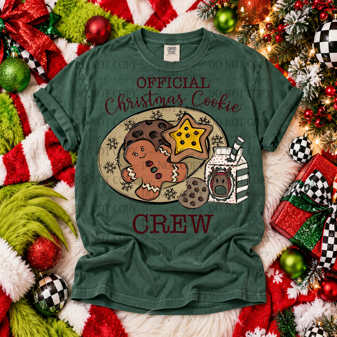 Official Christmas cookie crew- cookies on plate with milk carton (SG) DTF Transfer