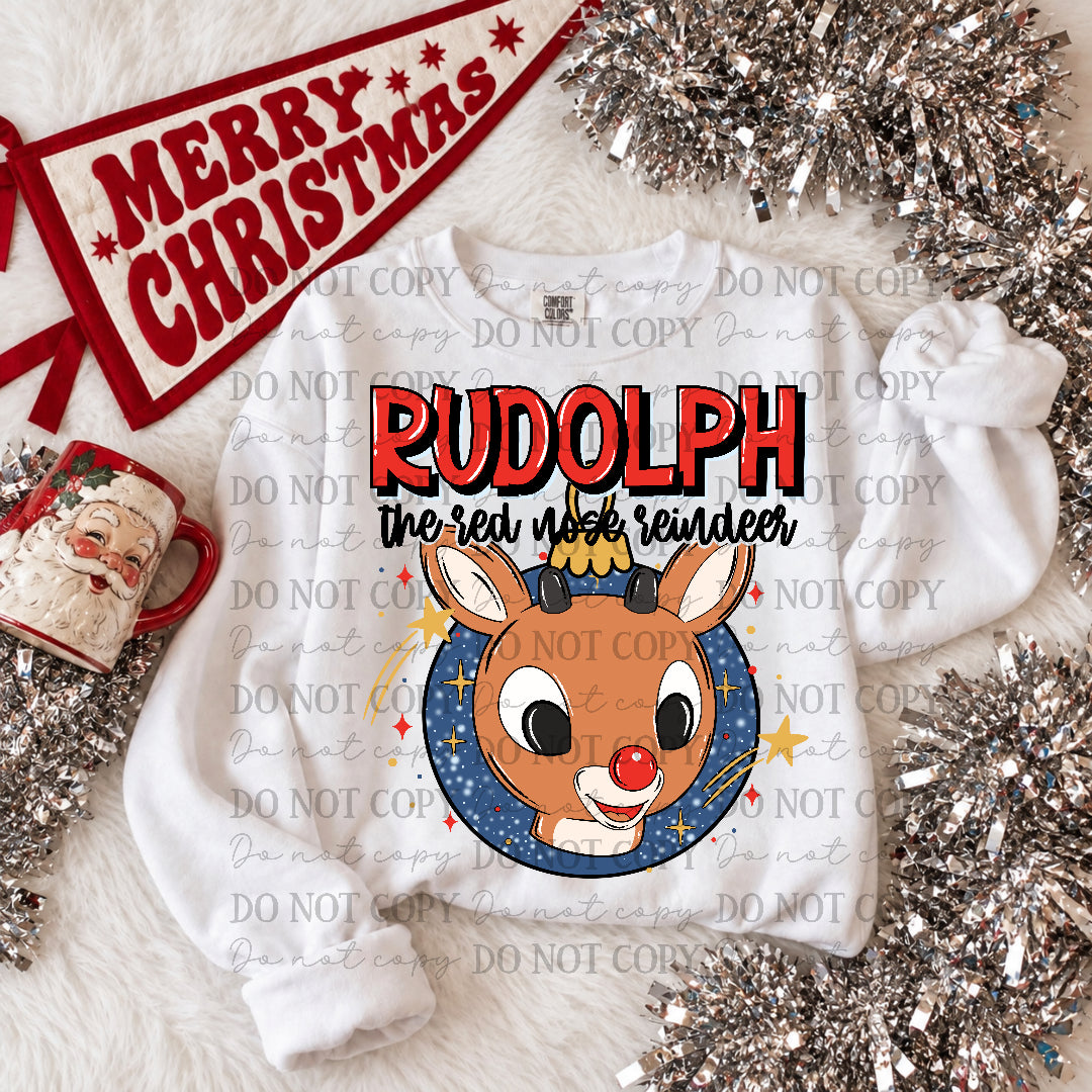 The red nose reindeer- Rudy ornament (Carter) DTF Transfer