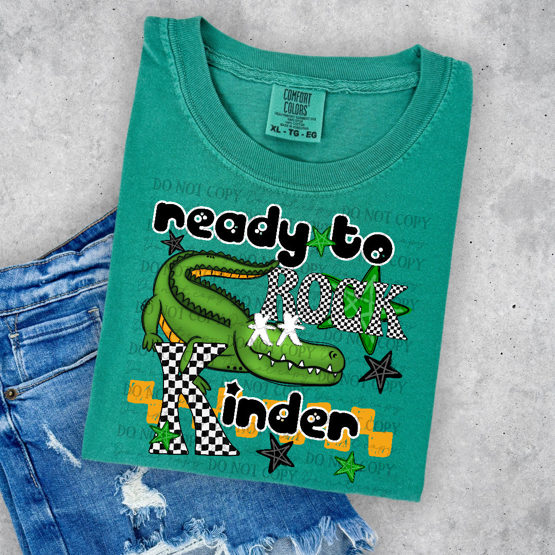 Ready to rock kinder black words (DKD) DTF Transfer