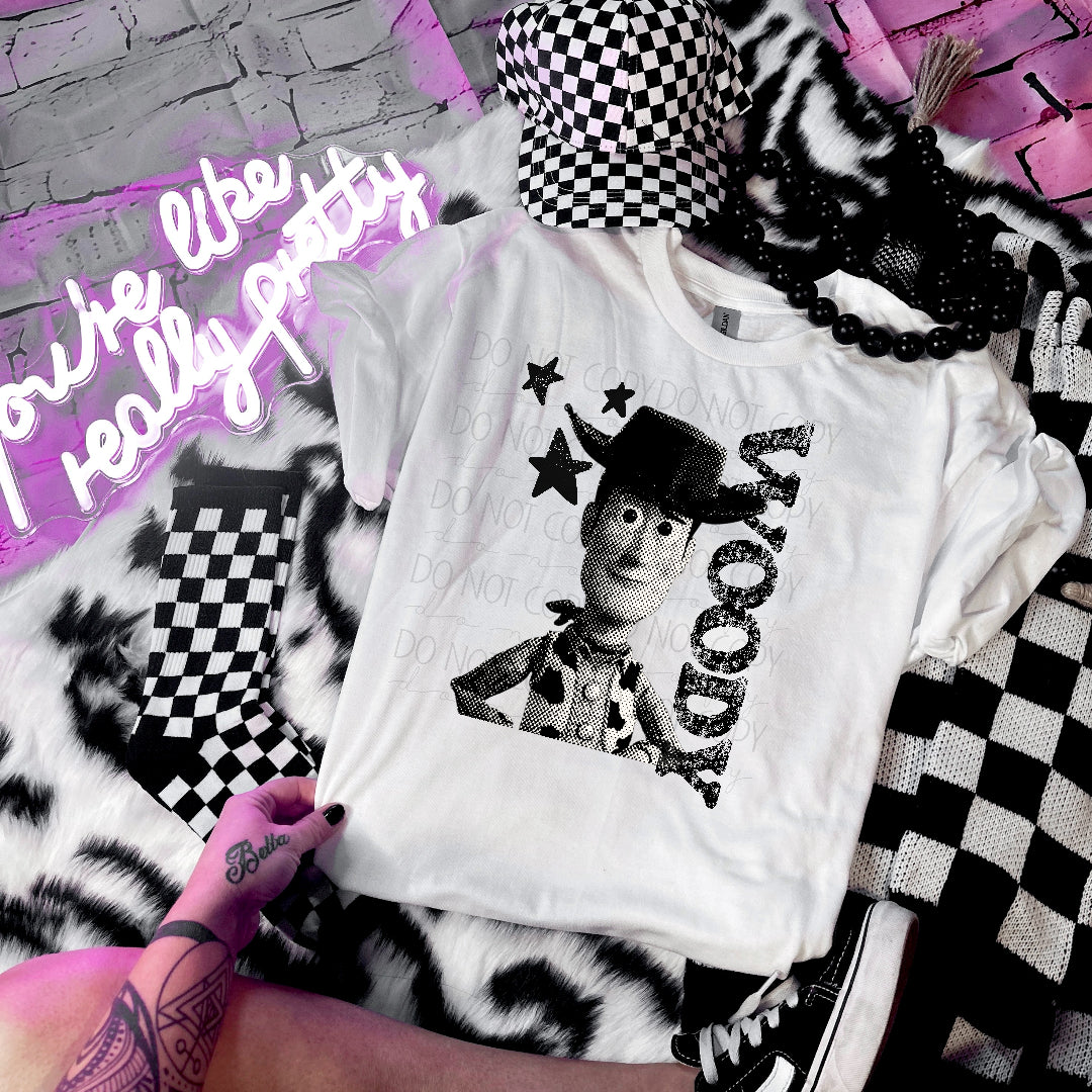 Cowboy halftone BLACK (TIB) DTF Transfer