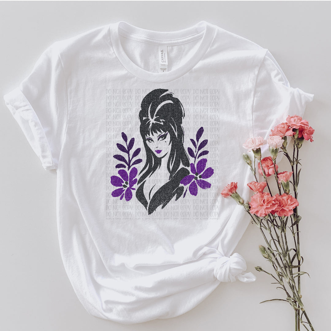 Elvira floral doodle (Unhinged) DTF Transfer
