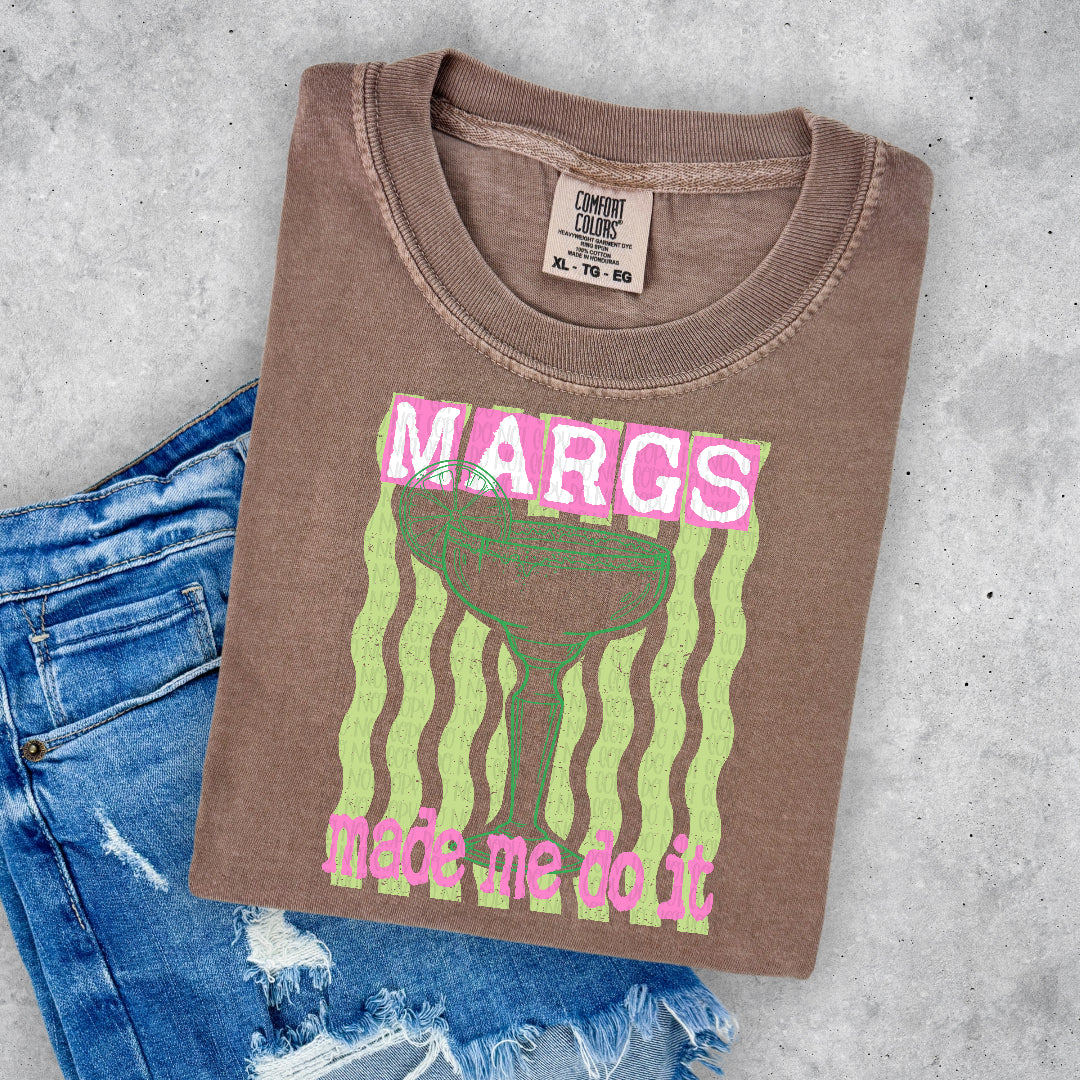 Margs made me do it green strips (Carter) DTF Transfer