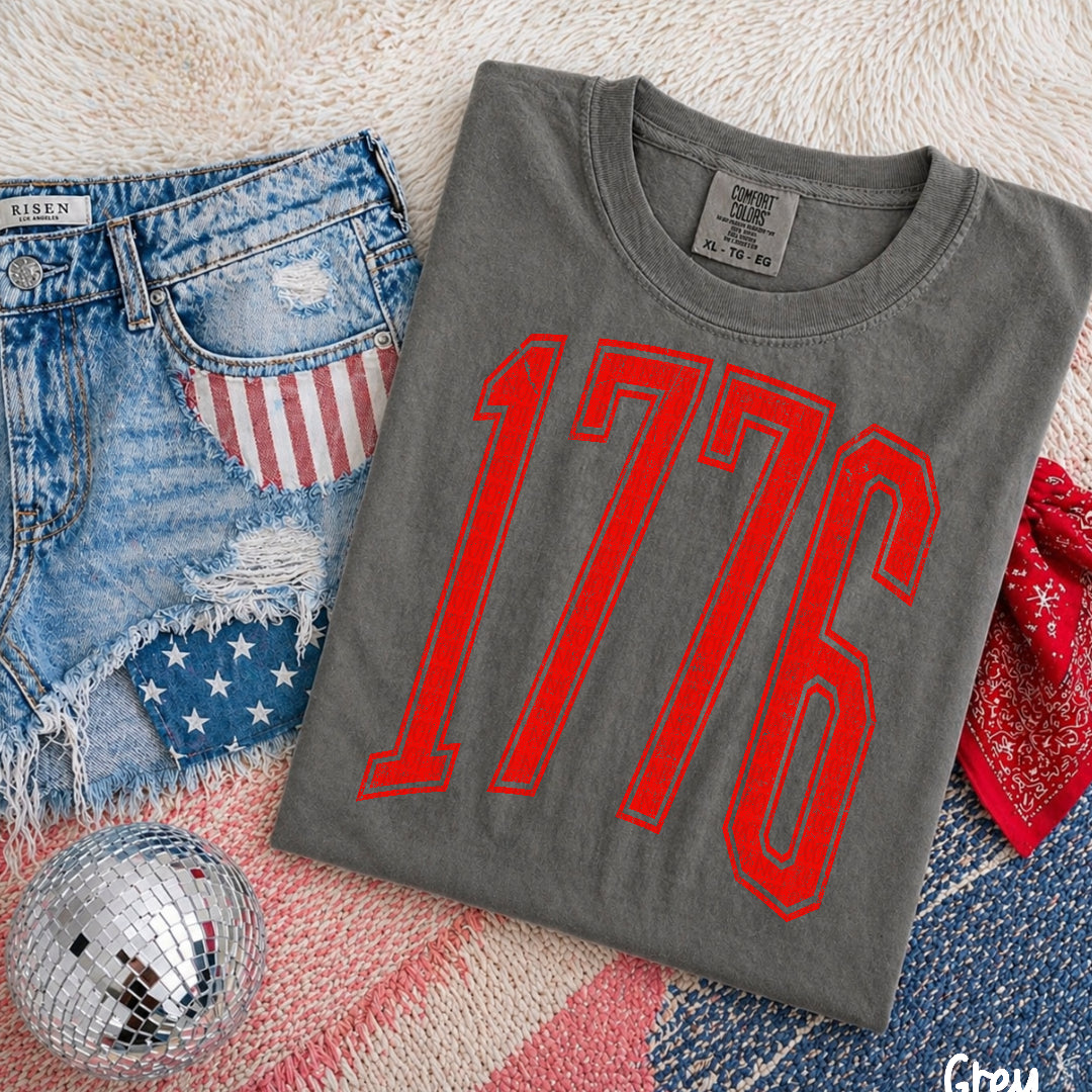 1776 varsity arched RED (Scarlow) DTF Transfer