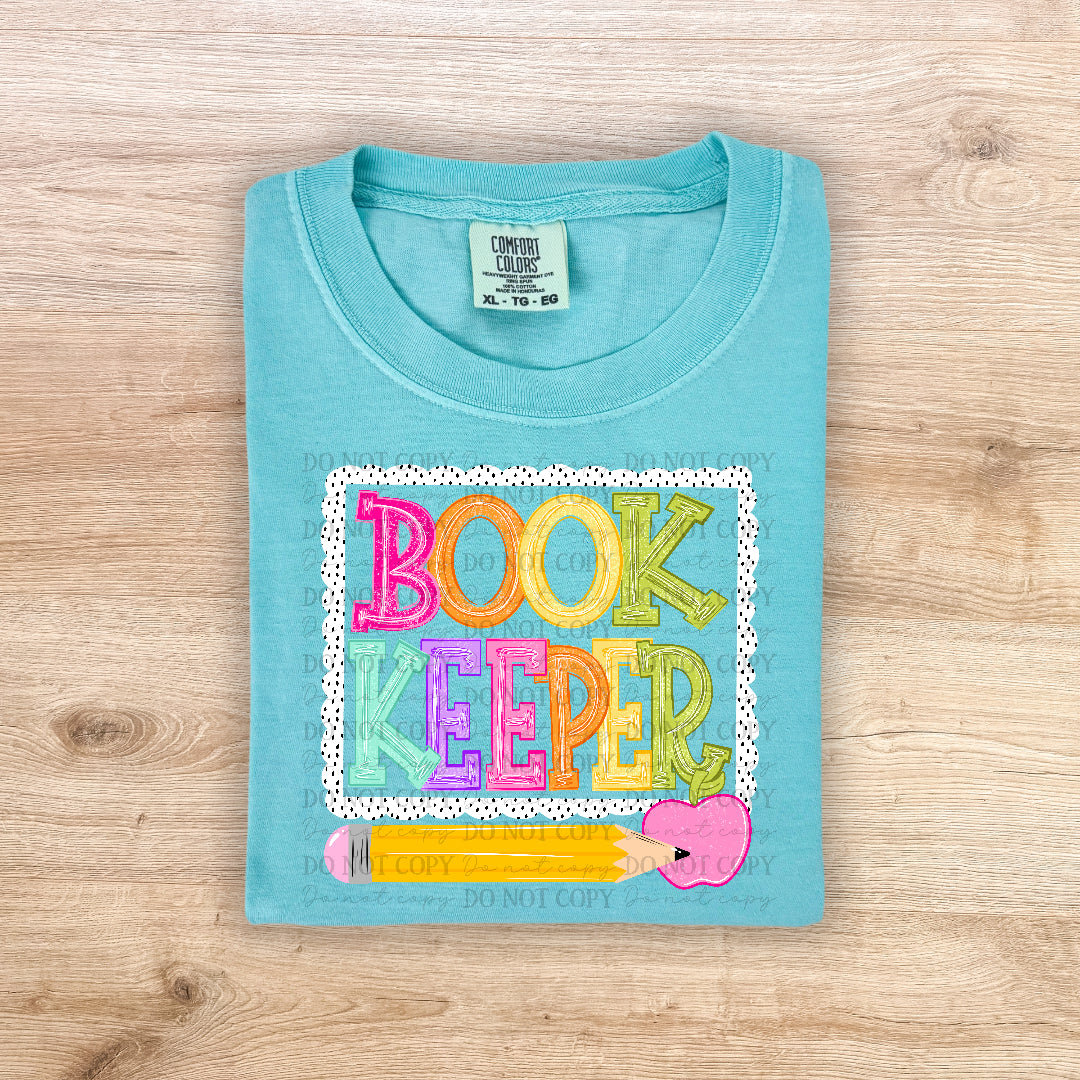 Bookkeeper polka dot scalloped frame (Carter) DTF Transfer