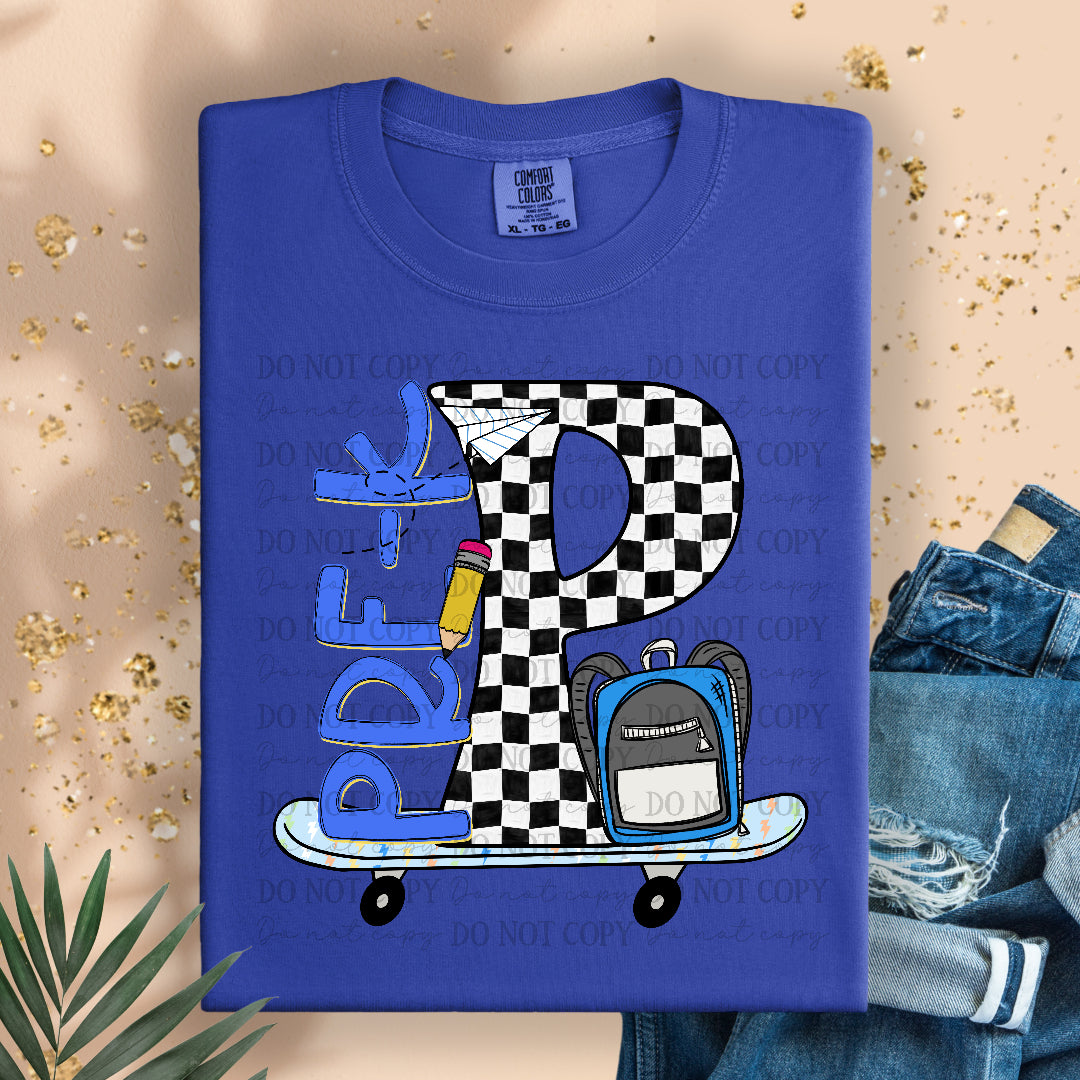 Pre-K checker skateboard (DKD) DTF Transfer