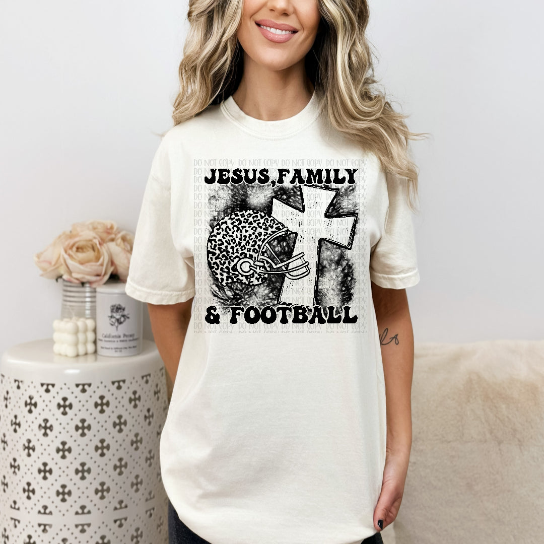 Family, Jesus & Football SCREEN PRINT TRANSFER