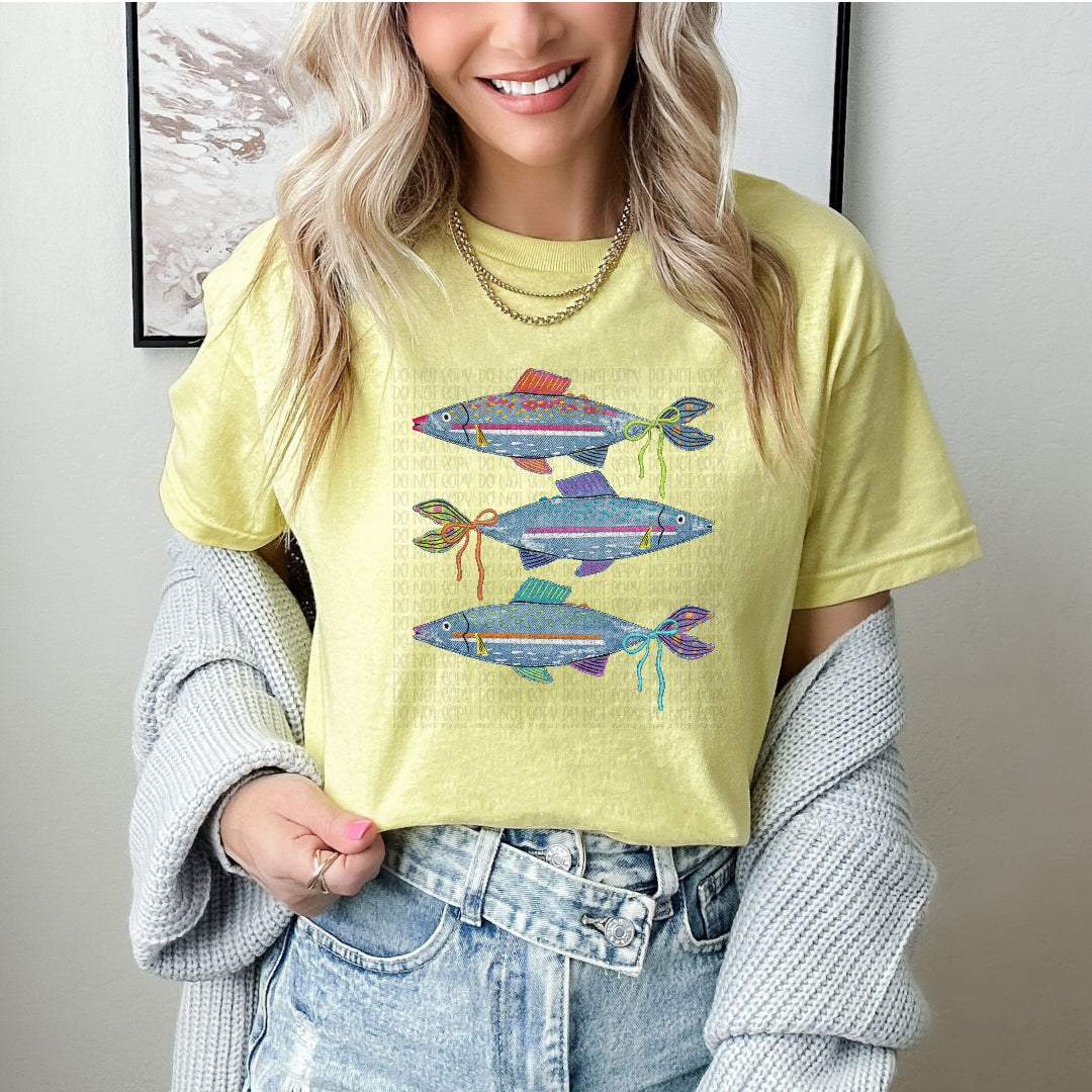 3 faux denim fish (SSD) DTF Transfer