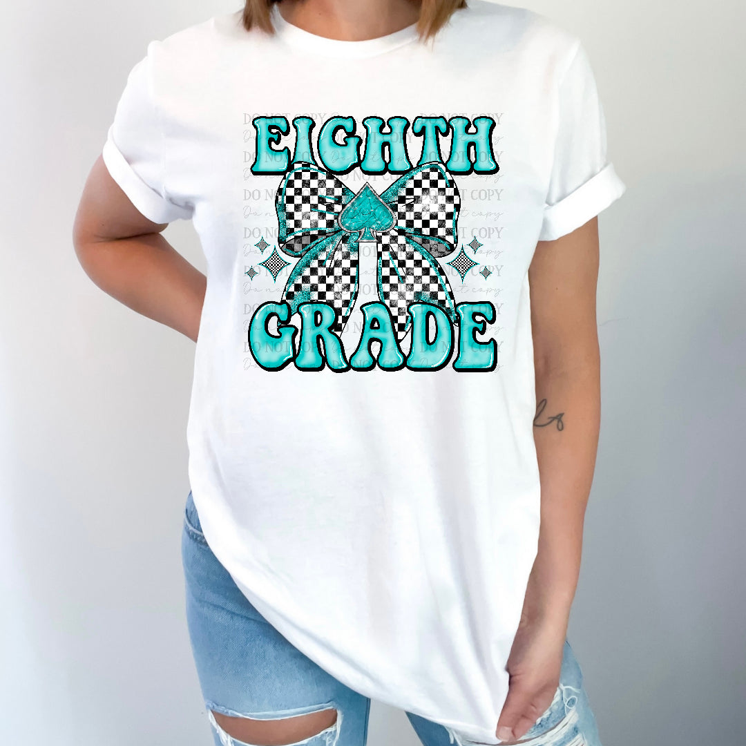 Eighth grade turquoise bow (JBD) DTF Transfer