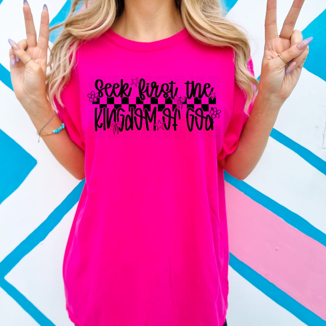 Seek first the kingdom of God BLACK (OHDD) DTF Transfer