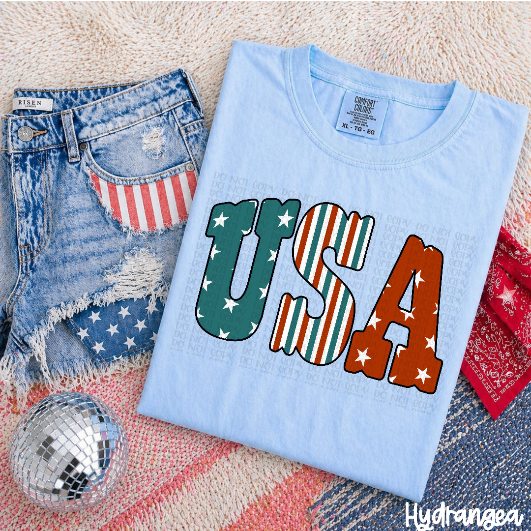USA (star, and strip filled) (Carter) DTF Transfer