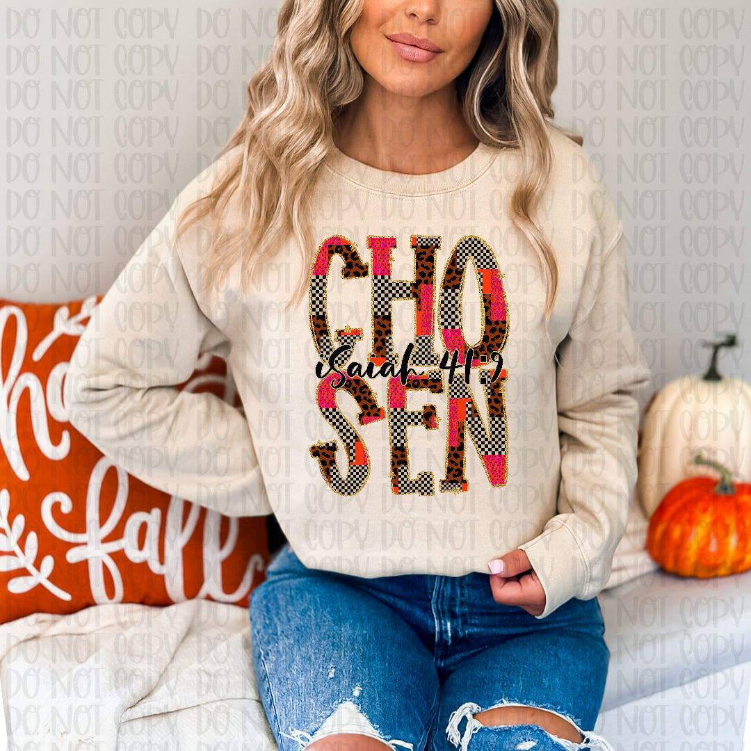 Chosen red and checkered (Vehement) DTF Transfer