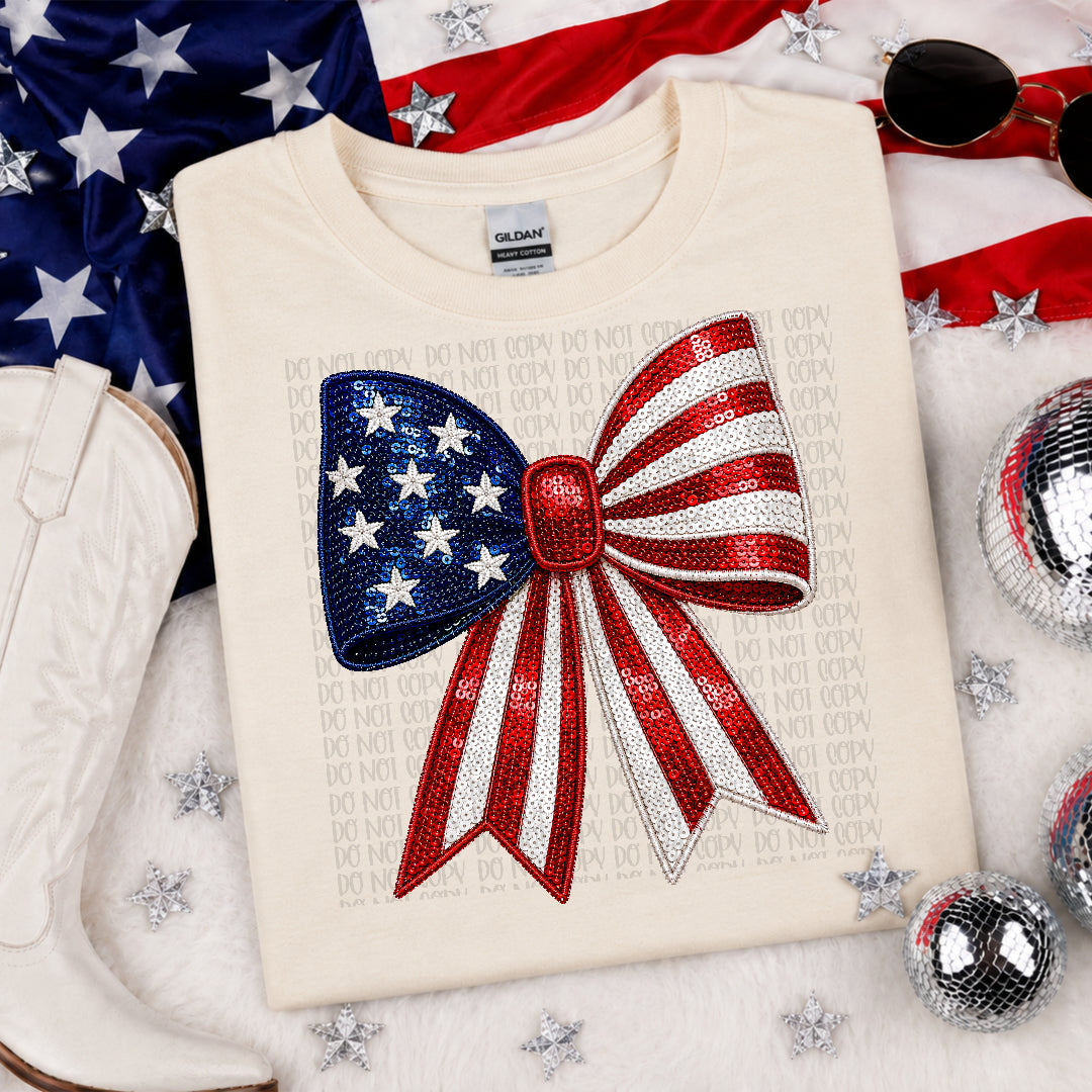 Patriotic bow (Crafti) DTF Transfer