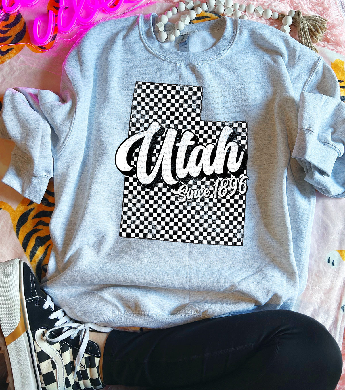 Utah Since 1896 Checkered Grunge 66758 DTF transfer