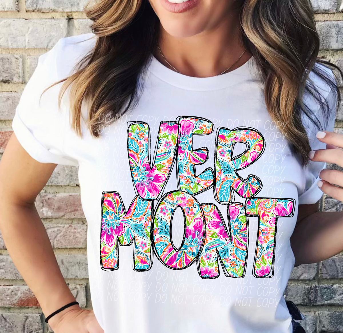 Vermont floral STACKED CITY DTF transfer