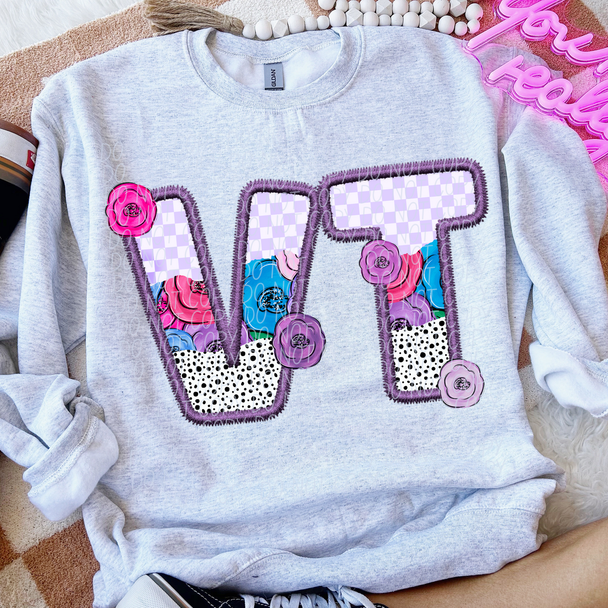 VT purple floral (CITY) DTF transfer